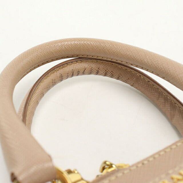 Used Prada Handbag Ladies Brand PRADA Saffiano Leather Mini Bag Leather BL0838 Beige USDPR107055011