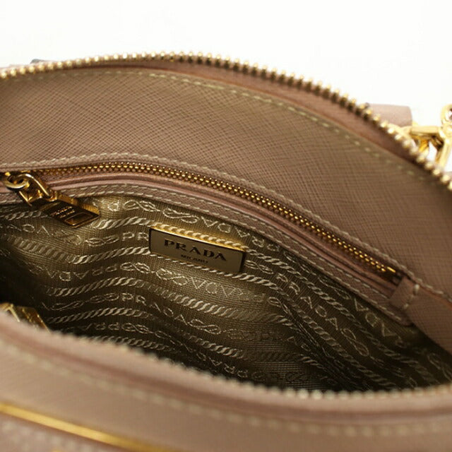 Used Prada Handbag Ladies Brand PRADA Saffiano Leather Mini Bag Leather BL0838 Beige USDPR107055011
