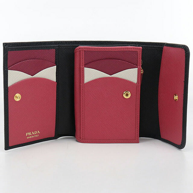 中古 プラダ 三つ折り財布 三折財布 レディース ブランド PRADA
