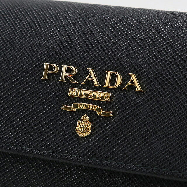 中古 プラダ 三つ折り財布 三折財布 レディース ブランド PRADA サフィアーノマルチカラー ブラック 財布 USDPR107077011