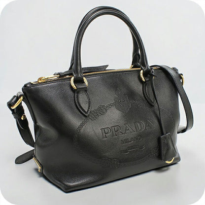 Used Prada handbag ladies brand PRADA 2WAY leather 1BA111 black USDPR107222011