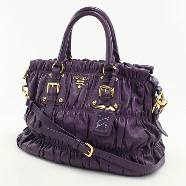 PRADA プラダ トートバッグ ビジネスバック レザー パープル A4 可 中古 プラダ トートバッグ レディース ブランド PRADA 2WAY