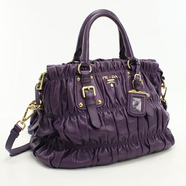 PRADA プラダ トートバッグ ビジネスバック レザー パープル A4 可 中古 プラダ トートバッグ レディース ブランド PRADA 2WAY