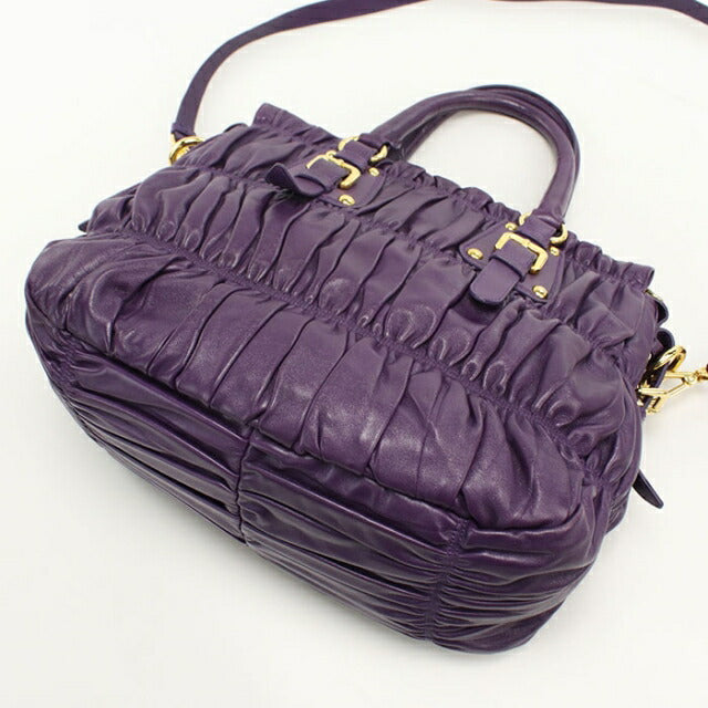 Used Prada tote bag ladies brand PRADA 2WAY handbag leather purple USDPR107229011