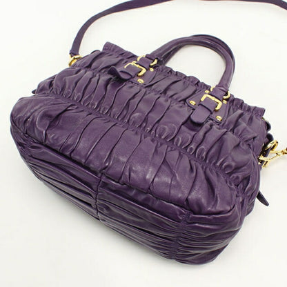 Used Prada tote bag ladies brand PRADA 2WAY handbag leather purple USDPR107229011
