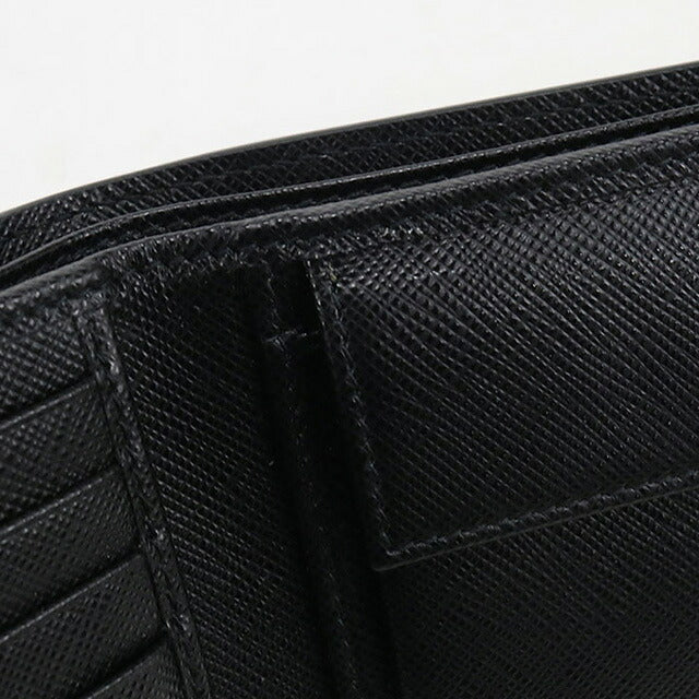 中古 プラダ 二つ折り財布 二折財布 メンズ ブランド PRADA サフィアーノレザー ウォレット 2MO738 ブラック 財布 USDPR107391011