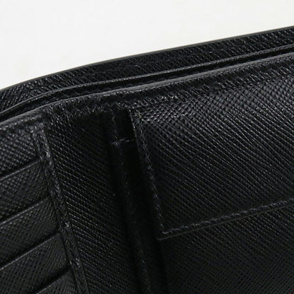 中古 プラダ 二つ折り財布 二折財布 メンズ ブランド PRADA サフィアーノレザー ウォレット 2MO738 ブラック 財布 USDPR107391011