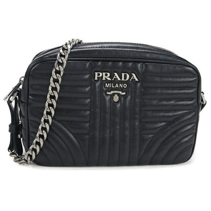 中古 プラダ ショルダーバッグ レディース ブランド PRADA ダイアグラム チェーンバッグ レザー 1BH083 ブラック USDPR107563011