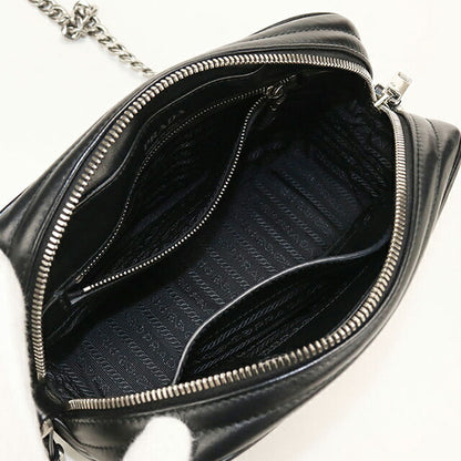中古 プラダ ショルダーバッグ レディース ブランド PRADA ダイアグラム チェーンバッグ レザー 1BH083 ブラック USDPR107563011