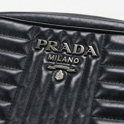 中古 プラダ ショルダーバッグ レディース ブランド PRADA ダイアグラム チェーンバッグ レザー 1BH083 ブラック USDPR107563011