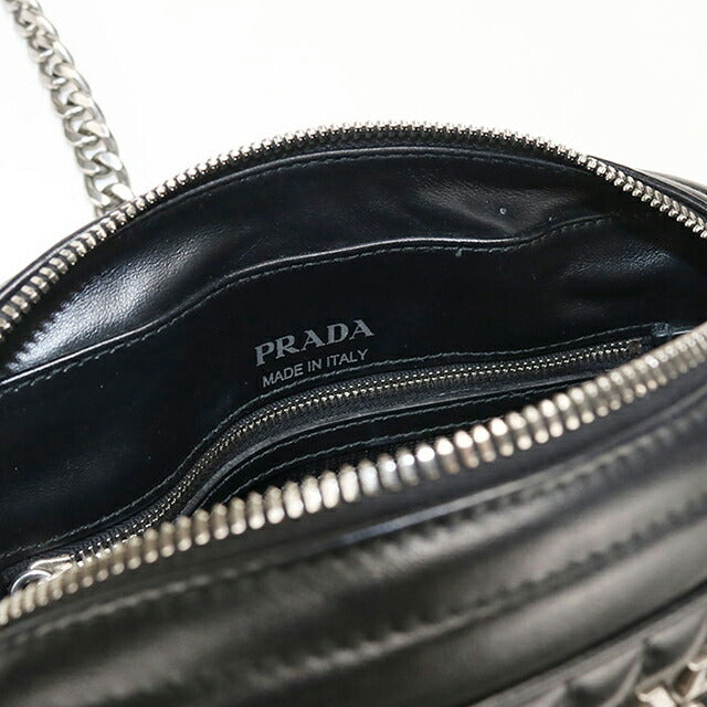 q92【極美品】プラダ　ダイヤグラム　ブラック　黒　チェーン　ショルダーバッグ PRADA（プラダ） チェーンショルダーバッグ インプントゥーレ