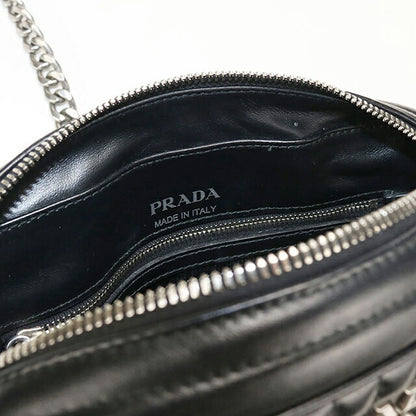 中古 プラダ ショルダーバッグ レディース ブランド PRADA ダイアグラム チェーンバッグ レザー 1BH083 ブラック USDPR107563011