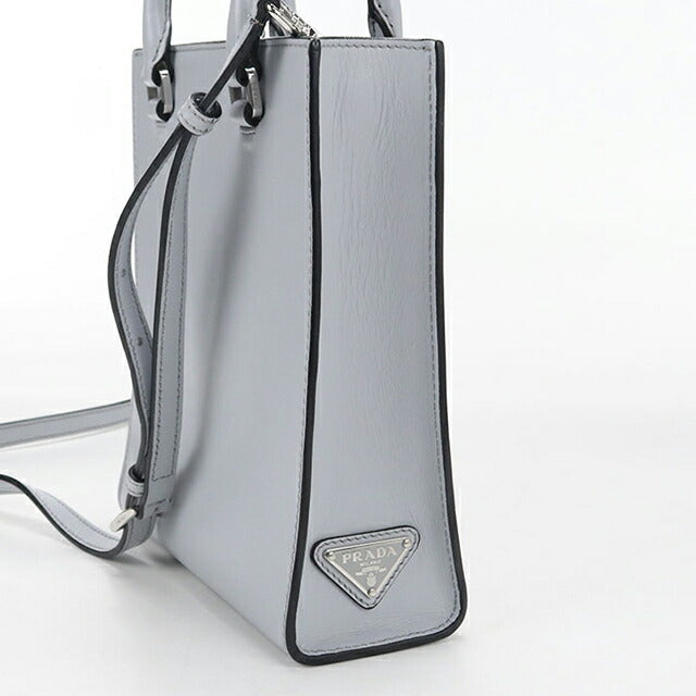 Used Prada tote bag ladies brand PRADA triangle logo 2WAY mini leather 1BA333 blue USDPR107568011