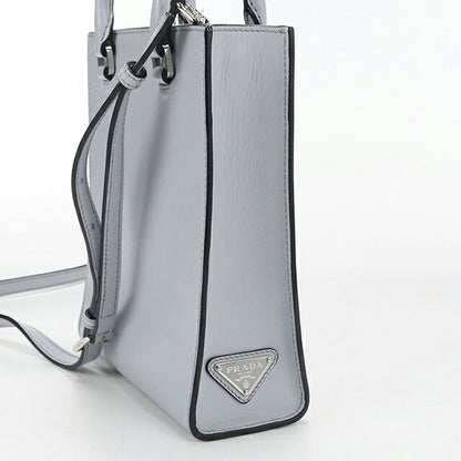 Used Prada tote bag ladies brand PRADA triangle logo 2WAY mini leather 1BA333 blue USDPR107568011