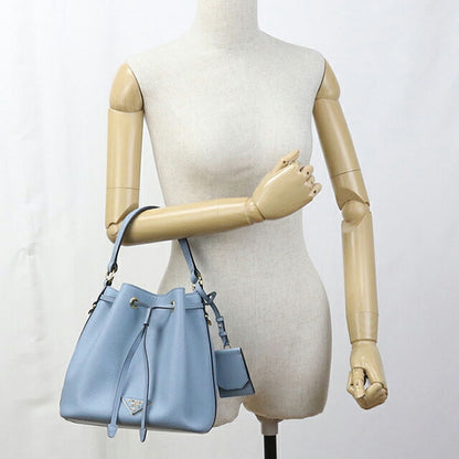 Used Prada handbag ladies brand PRADA saffiano leather 2WAY 1BE032 blue USDPR107743011
