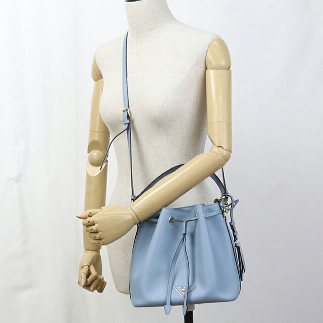 Used Prada handbag ladies brand PRADA saffiano leather 2WAY 1BE032 blue USDPR107743011
