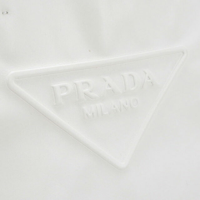 中古 プラダ トートバッグ レディース ブランド PRADA トライアングルロゴ レザー 1BG429 ホワイト USDPR107807011