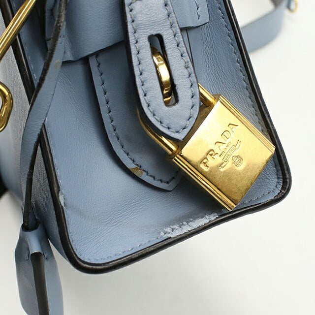 Used Prada shoulder bag ladies brand PRADA 2WAY leather blue USDPR108015011