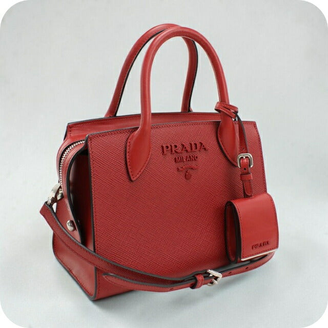Used Prada Handbag Ladies Brand PRADA Saffiano Leather 2WAY Leather 1BA156 Red USDPR108115011