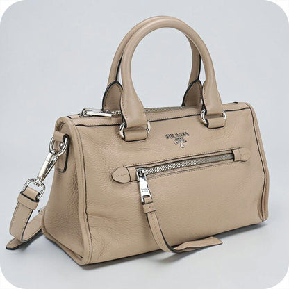 中古 プラダ ハンドバッグ レディース ブランド PRADA 2WAY レザー 1BB022 ベージュ USDPR108369011