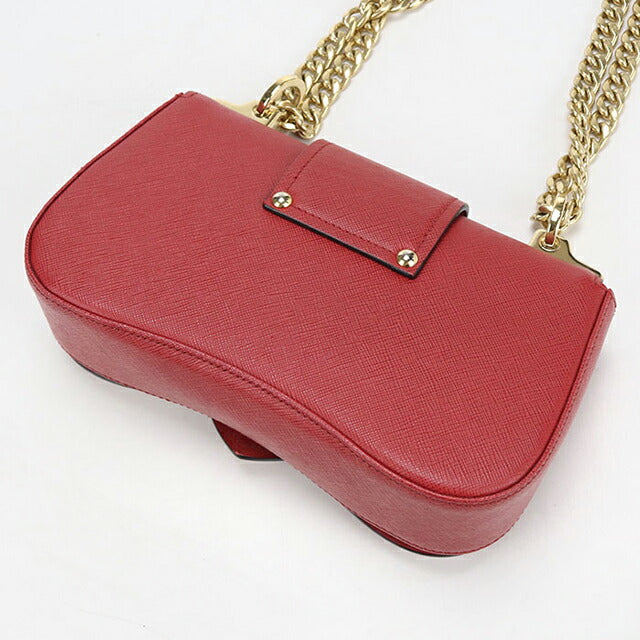 中古 プラダ 斜め掛け ショルダーバッグ レディース ブランド PRADA サフィアーノレザー チェーン レザー １BD219 レッド USDPR108565011