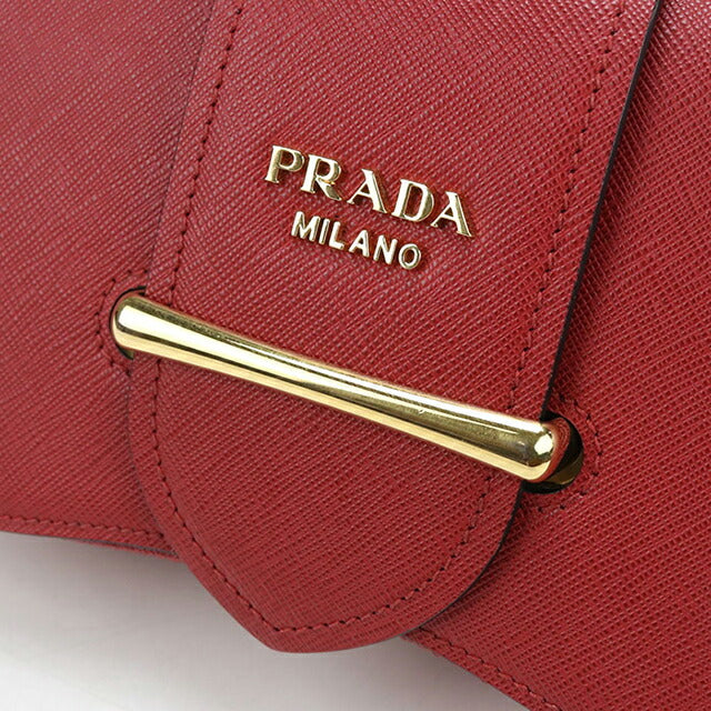 中古 プラダ 斜め掛け ショルダーバッグ レディース ブランド PRADA サフィアーノレザー チェーン レザー １BD219 レッド USDPR108565011