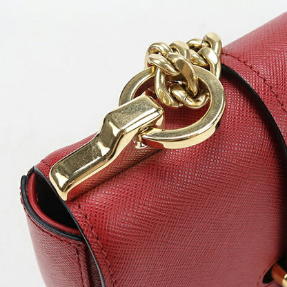 中古 プラダ 斜め掛け ショルダーバッグ レディース ブランド PRADA サフィアーノレザー チェーン レザー １BD219 レッド USDPR108565011