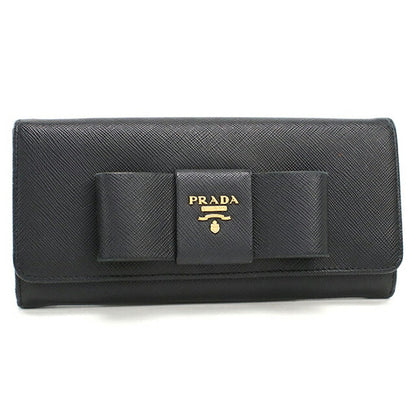 中古 プラダ 長財布二折 レディース ブランド PRADA サフィアーノレザー レザー 1MH132 ブラック USDPR108606011