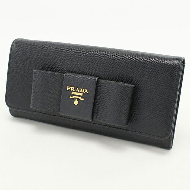中古 プラダ 長財布二折 レディース ブランド PRADA サフィアーノレザー レザー 1MH132 ブラック USDPR108606011