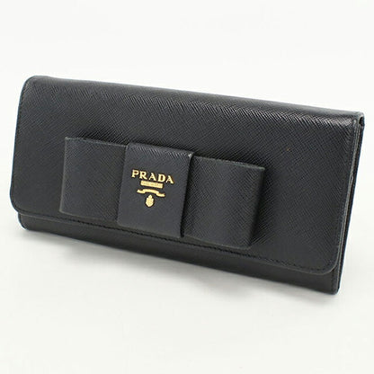 中古 プラダ 長財布二折 レディース ブランド PRADA サフィアーノレザー レザー 1MH132 ブラック USDPR108606011