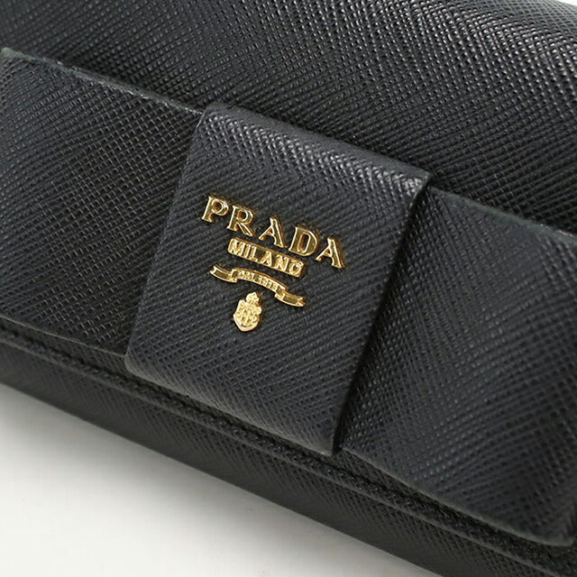 中古 プラダ 長財布二折 レディース ブランド PRADA サフィアーノレザー レザー 1MH132 ブラック USDPR108606011