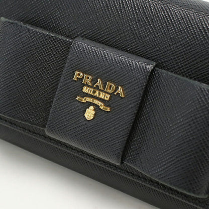 中古 プラダ 長財布二折 レディース ブランド PRADA サフィアーノレザー レザー 1MH132 ブラック USDPR108606011