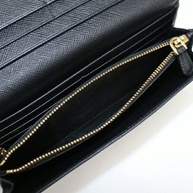 中古 プラダ 長財布二折 レディース ブランド PRADA サフィアーノレザー レザー 1MH132 ブラック USDPR108606011