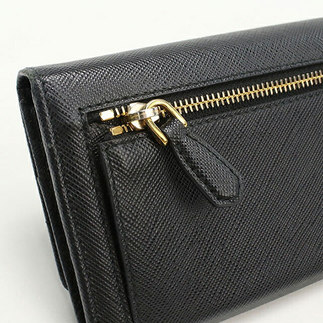 中古 プラダ 長財布二折 レディース ブランド PRADA サフィアーノレザー レザー 1MH132 ブラック USDPR108606011