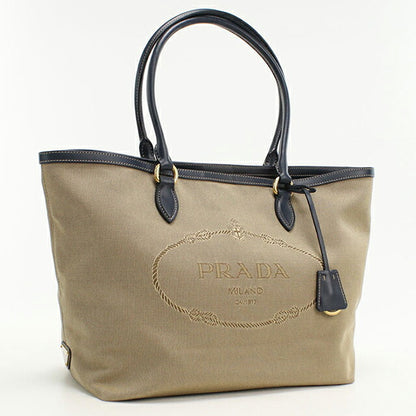 Used Prada tote bag ladies brand PRADA logo jacquard 1BG158 beige USDPR108626011