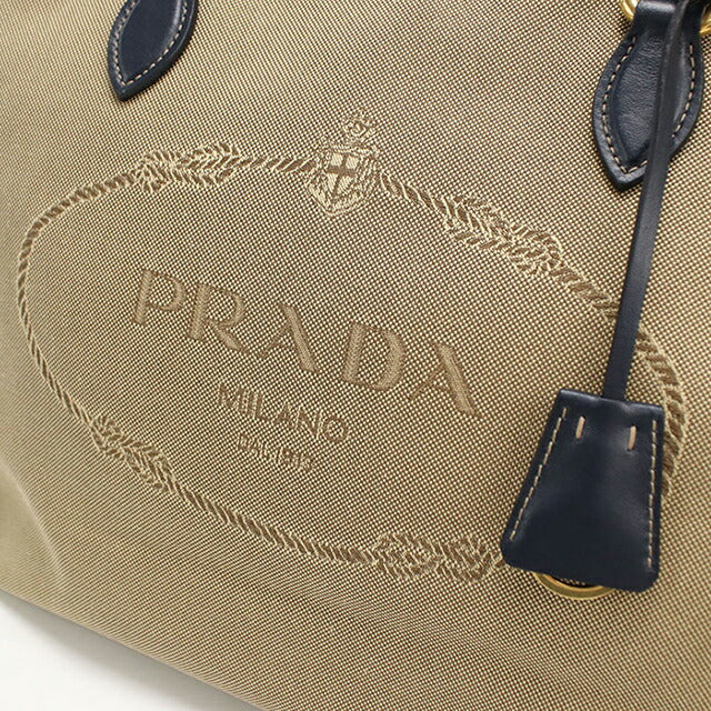 Used Prada tote bag ladies brand PRADA logo jacquard 1BG158 beige USDPR108626011