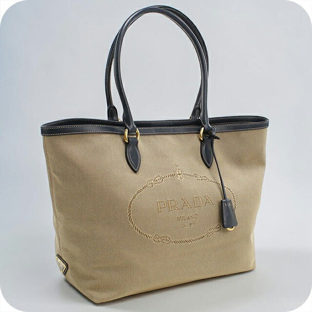 Used Prada tote bag ladies brand PRADA logo jacquard 1BG158 beige USDPR108626011