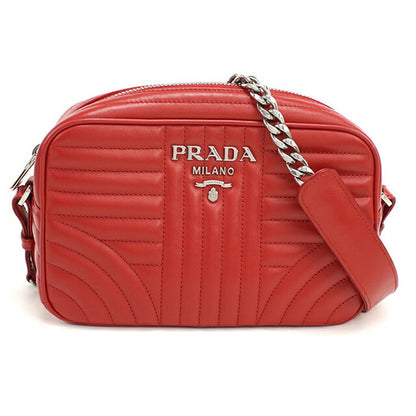 Used Prada shoulder bag ladies brand PRADA diagram chain leather 1BH083 red USDPR108675011