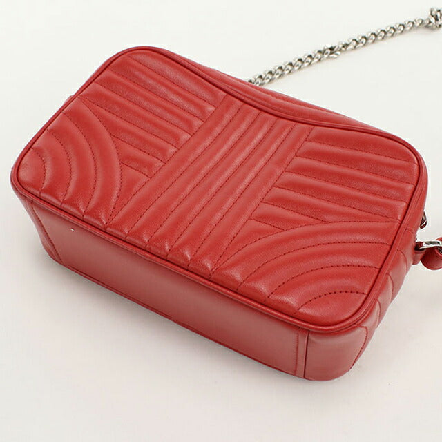 PRADA(プラダ) ショルダーバッグ ダイアグラム レッド チェーンショルダー レザー 中古 プラダ ショルダーバッグ レディース ブランド PRADA