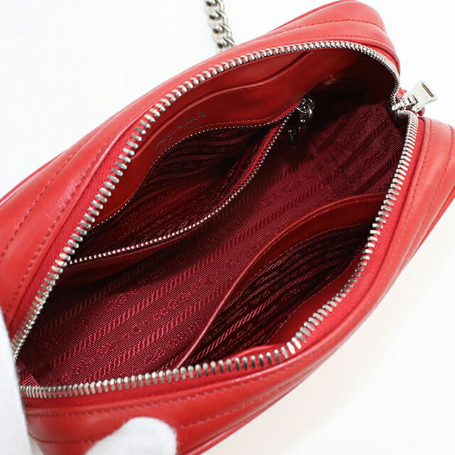Used Prada shoulder bag ladies brand PRADA diagram chain leather 1BH083 red USDPR108675011