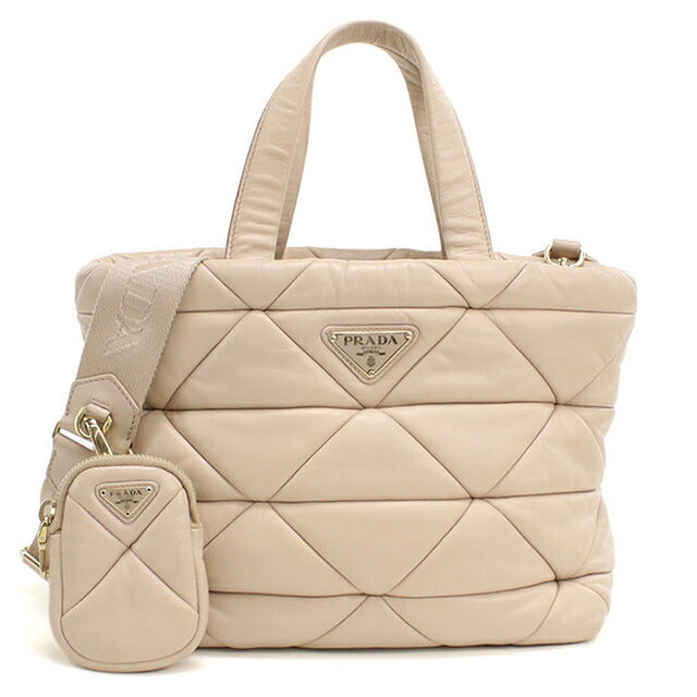 Used Prada tote bag ladies brand PRADA 2WAY leather beige USDPR108820011