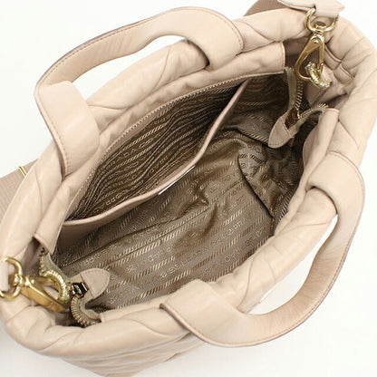 Used Prada tote bag ladies brand PRADA 2WAY leather beige USDPR108820011