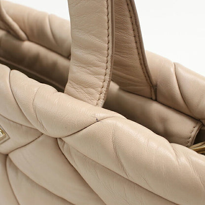 Used Prada tote bag ladies brand PRADA 2WAY leather beige USDPR108820011