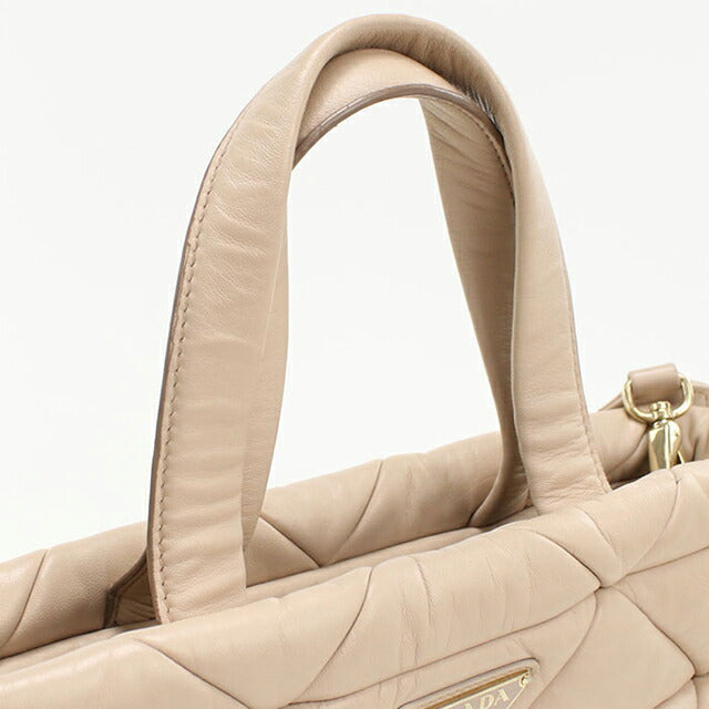 Used Prada tote bag ladies brand PRADA 2WAY leather beige USDPR108820011