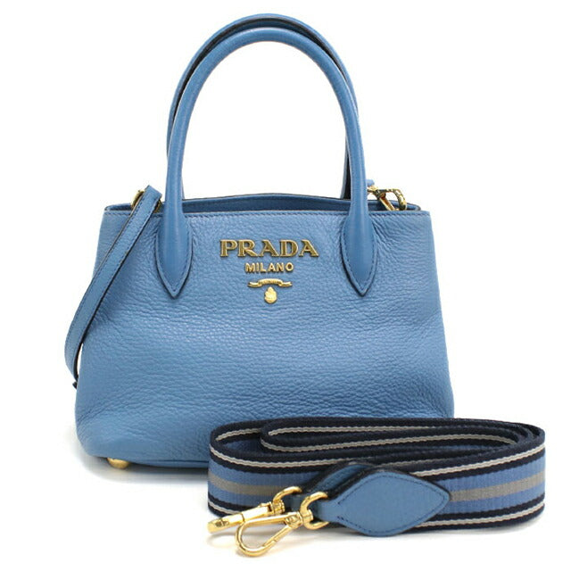 Used Prada handbag ladies brand PRADA 2WAY leather blue USDPR108851011