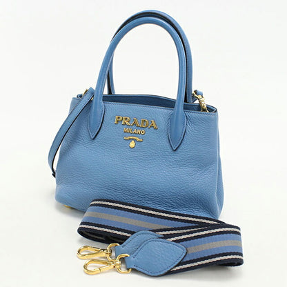 Used Prada handbag ladies brand PRADA 2WAY leather blue USDPR108851011