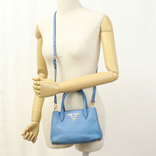 Used Prada handbag ladies brand PRADA 2WAY leather blue USDPR108851011