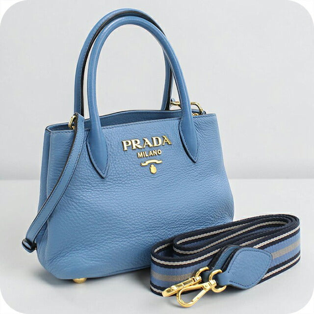 Used Prada handbag ladies brand PRADA 2WAY leather blue USDPR108851011