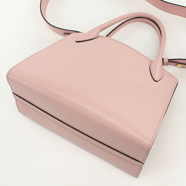 プラダPRADA ピンク レザートートバッグ斜め掛け紐付き 中古 プラダ トートバッグ レディース ブランド PRADA サフィアーノ
