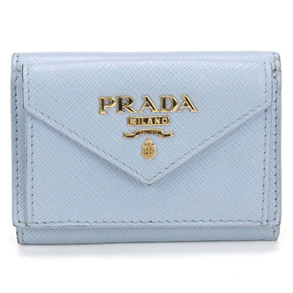 Used Prada tri-fold wallet tri-fold wallet ladies brand PRADA saffiano leather blue USDPR109352011